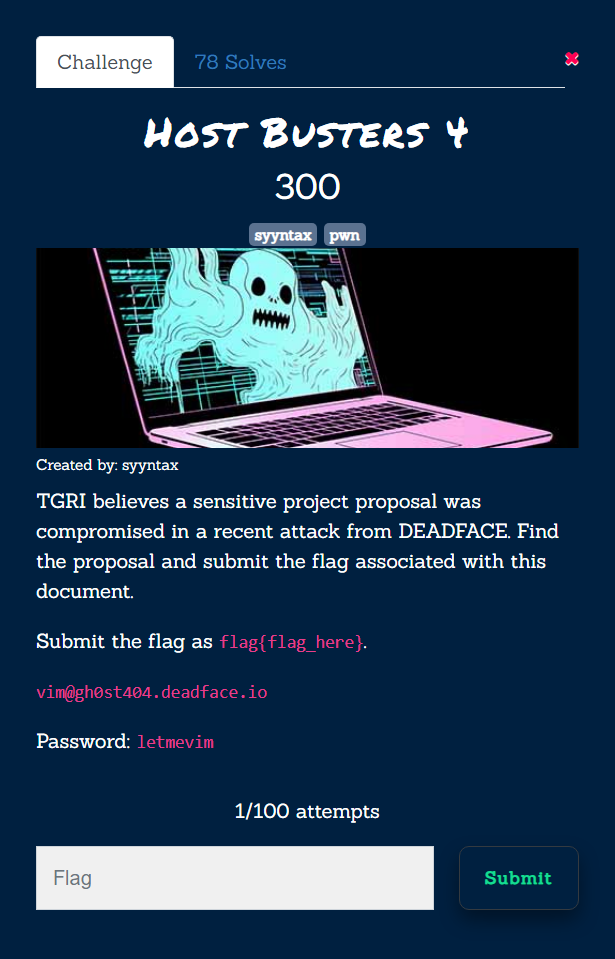 DEADFACE CTF: Host Busters Walkthrough