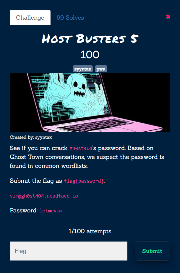 DEADFACE CTF: Host Busters Walkthrough