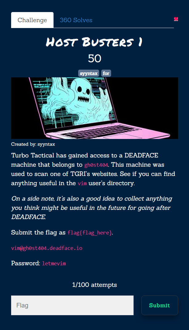 DEADFACE CTF: Host Busters Walkthrough